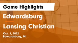 Edwardsburg  vs Lansing Christian Game Highlights - Oct. 1, 2022