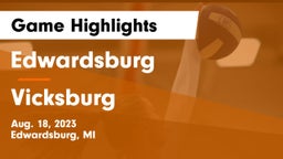 Edwardsburg  vs Vicksburg  Game Highlights - Aug. 18, 2023
