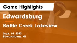 Edwardsburg  vs Battle Creek Lakeview  Game Highlights - Sept. 16, 2023