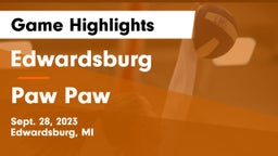 Edwardsburg  vs Paw Paw  Game Highlights - Sept. 28, 2023