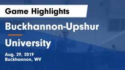 Buckhannon-Upshur  vs University  Game Highlights - Aug. 29, 2019