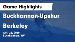 Buckhannon-Upshur  vs Berkeley Game Highlights - Oct. 26, 2019