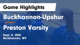 Buckhannon-Upshur  vs Preston Varsity Game Highlights - Sept. 8, 2020