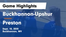 Buckhannon-Upshur  vs Preston  Game Highlights - Sept. 10, 2020