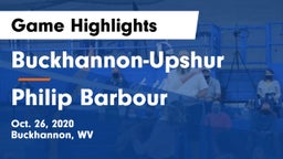 Buckhannon-Upshur  vs Philip Barbour Game Highlights - Oct. 26, 2020