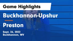 Buckhannon-Upshur  vs Preston Game Highlights - Sept. 26, 2022