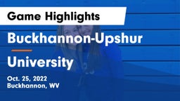 Buckhannon-Upshur  vs University  Game Highlights - Oct. 25, 2022