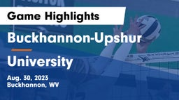 Buckhannon-Upshur  vs University Game Highlights - Aug. 30, 2023