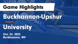 Buckhannon-Upshur  vs University  Game Highlights - Oct. 24, 2023
