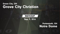 Matchup: Grove City Christian vs. Notre Dame  2016