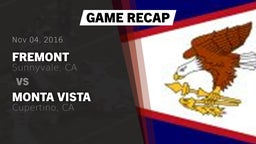 Recap: Fremont  vs. Monta Vista  2016