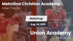 Matchup: Metrolina Christian  vs. Union Academy  2018