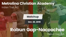 Matchup: Metrolina Christian  vs. Rabun Gap-Nacoochee  2018