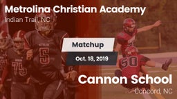 Matchup: Metrolina Christian  vs. Cannon School 2019