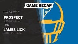 Recap: Prospect  vs. James Lick  2016