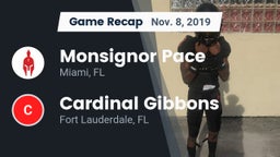 Recap: Monsignor Pace  vs. Cardinal Gibbons  2019