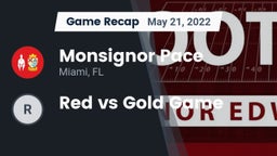 Recap: Monsignor Pace  vs. Red vs Gold Game 2022