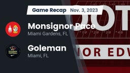 Recap: Monsignor Pace  vs. Goleman  2023