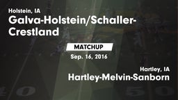 Matchup: Galva-Holstein/Schal vs. Hartley-Melvin-Sanborn  2016