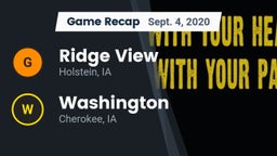 Recap: Ridge View  vs. Washington  2020