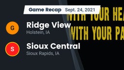 Recap: Ridge View  vs. Sioux Central  2021