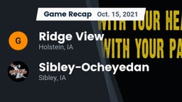 Recap: Ridge View  vs. Sibley-Ocheyedan 2021