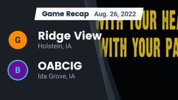 Recap: Ridge View  vs. OABCIG  2022