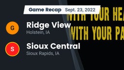 Recap: Ridge View  vs. Sioux Central  2022