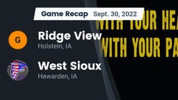 Recap: Ridge View  vs. West Sioux  2022