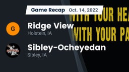 Recap: Ridge View  vs. Sibley-Ocheyedan 2022