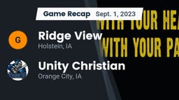 Recap: Ridge View  vs. Unity Christian  2023