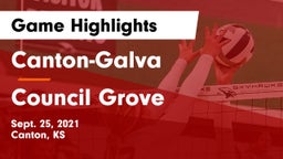 Canton-Galva  vs Council Grove Game Highlights - Sept. 25, 2021