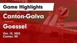 Canton-Galva  vs Goessel Game Highlights - Oct. 15, 2022