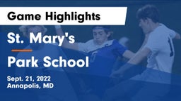 St. Mary's  vs Park School Game Highlights - Sept. 21, 2022