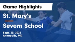 St. Mary's  vs Severn School Game Highlights - Sept. 30, 2022
