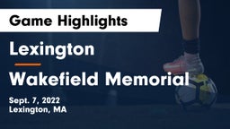 Lexington  vs Wakefield Memorial  Game Highlights - Sept. 7, 2022