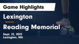 Lexington  vs Reading Memorial  Game Highlights - Sept. 22, 2022