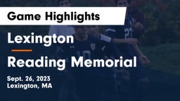 Lexington  vs Reading Memorial  Game Highlights - Sept. 26, 2023