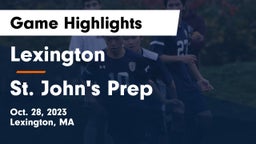 Lexington  vs St. John's Prep Game Highlights - Oct. 28, 2023