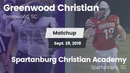 Matchup: Greenwood Christian vs. Spartanburg Christian Academy  2018