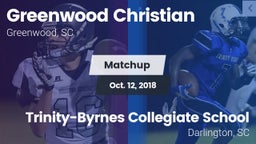 Matchup: Greenwood Christian vs. Trinity-Byrnes Collegiate School 2018