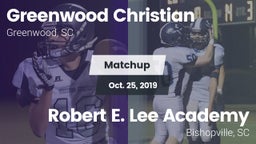 Matchup: Greenwood Christian vs. Robert E. Lee Academy 2019