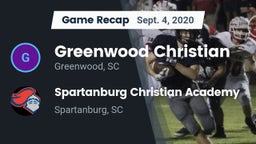 Recap: Greenwood Christian  vs. Spartanburg Christian Academy  2020