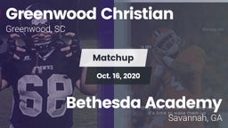 Matchup: Greenwood Christian vs. Bethesda Academy 2020