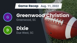 Recap: Greenwood Christian  vs. Dixie  2022