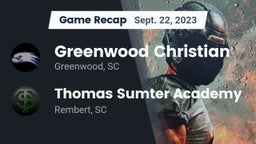 Recap: Greenwood Christian  vs. Thomas Sumter Academy 2023