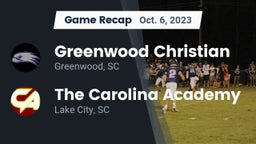 Recap: Greenwood Christian  vs. The Carolina Academy 2023