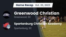 Recap: Greenwood Christian  vs. Spartanburg Christian Academy  2023