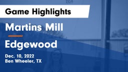 Martins Mill  vs Edgewood  Game Highlights - Dec. 10, 2022