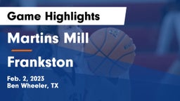 Martins Mill  vs Frankston  Game Highlights - Feb. 2, 2023